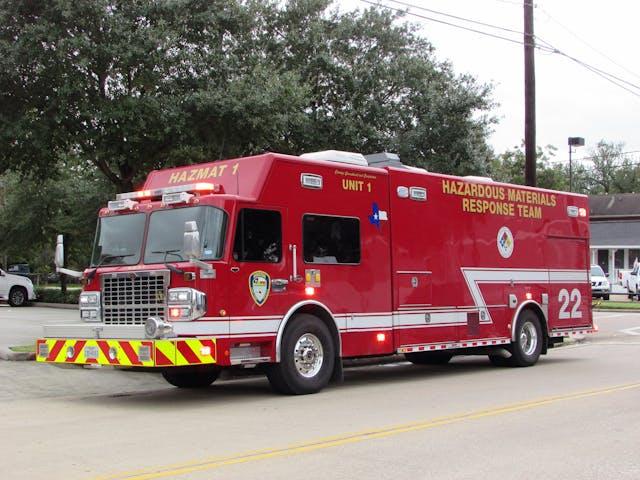 75 Degree AC emergency service truck arriving at Houston residence