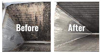 AC Coil Cleaning Before and After Comparison