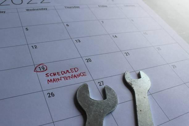 AC maintenance schedule calendar showing bi-annual service dates
