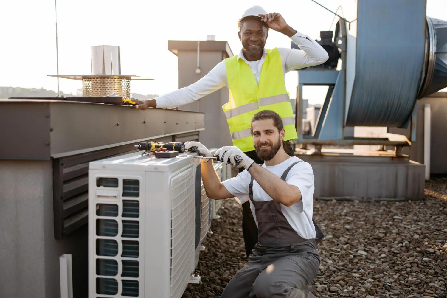 75 Degree AC consultant explaining AC replacement options to Houston homeowner