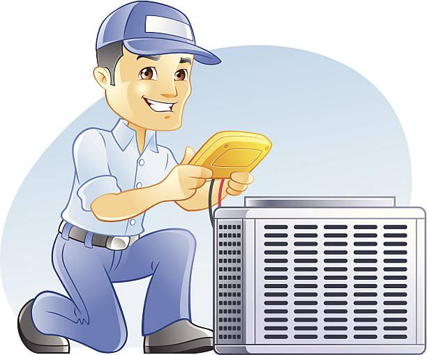 Modern HVAC diagnostic equipment in use
