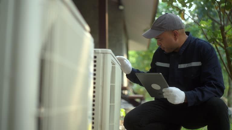 HVAC technician providing repair cost estimate to homeowner