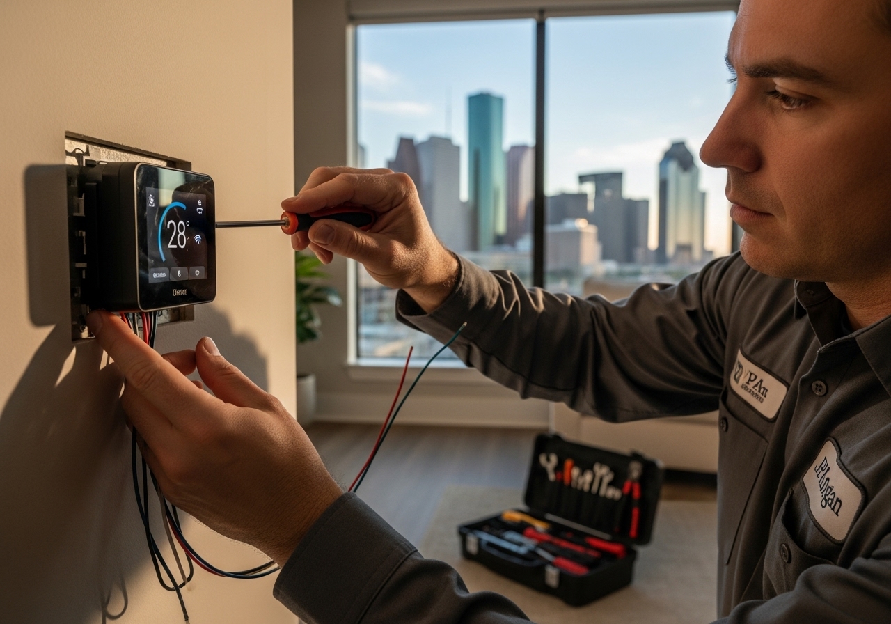 Smart thermostat installation for energy efficiency