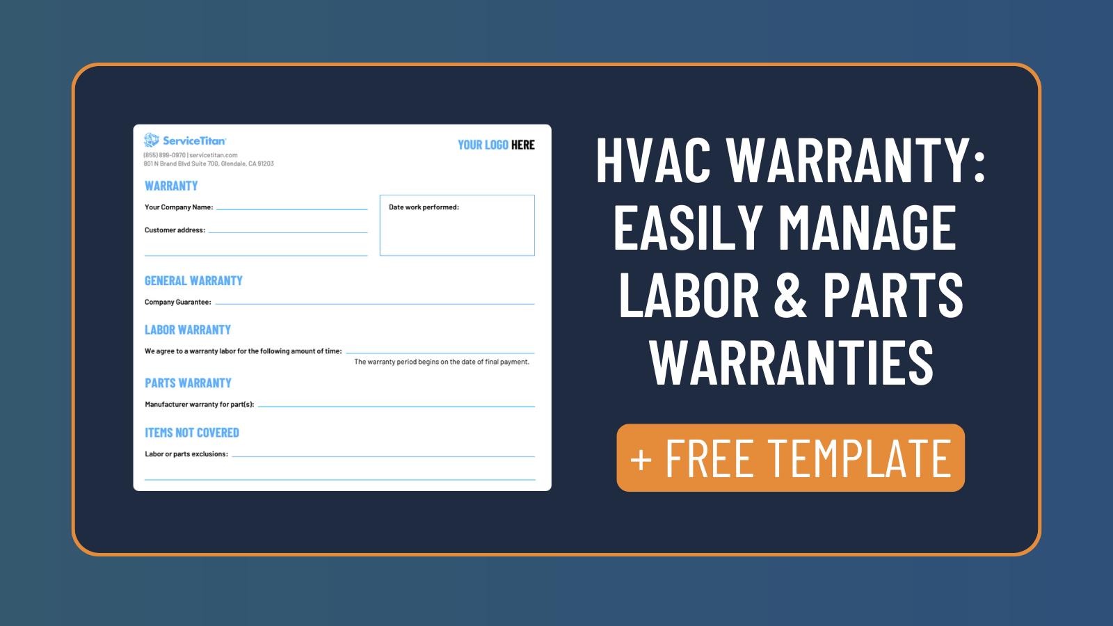 HVAC warranty and service guarantee documentation